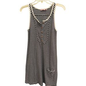 Juicy Couture Tank Dress Women's Size Small Petite Navy Blue White Stripe Y2K